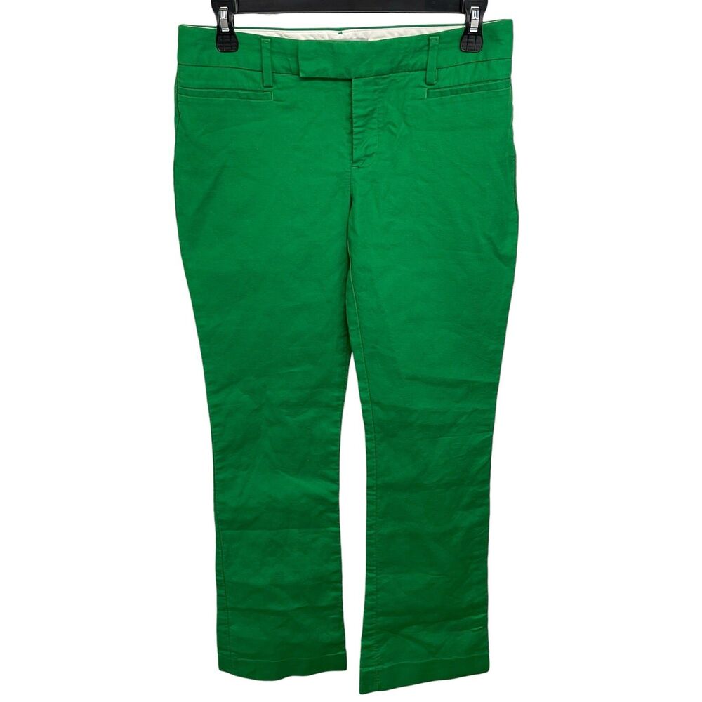 Gap 0R Green Vibrant Stretch 100% Cotton Fitted Modern Boot Pants - Picture 2 of 11